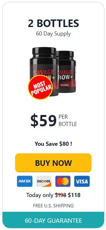 Savage Grow Plus 2 bottle pricing Savage Grow Plus 2 bottle pricing